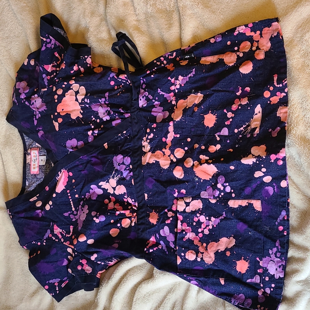 Paint Splash Scrub Top